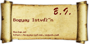 Bogyay István névjegykártya